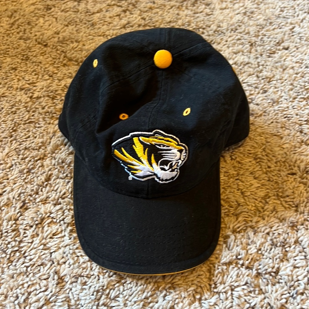 Youth Mizzou Tigers black yellow baseball hat adjustable
